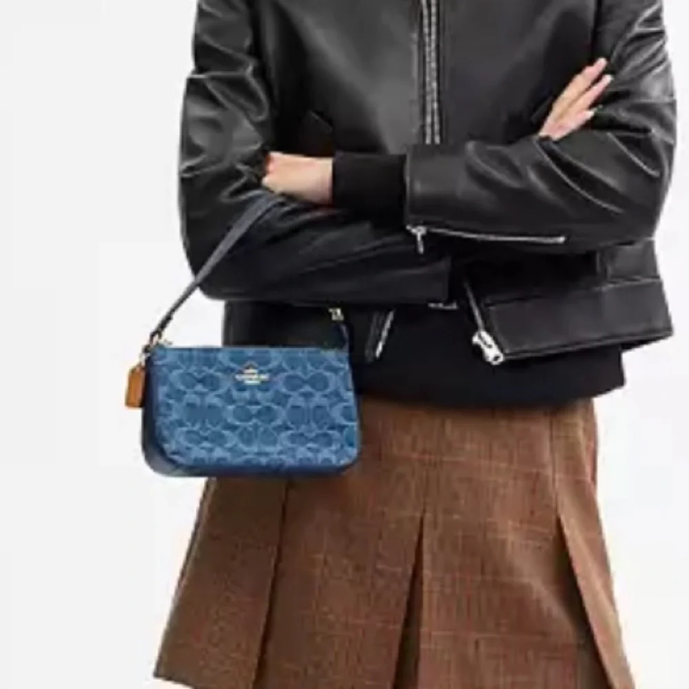 COACH Nolita 19 in Signature Denim Shoulder Bag - Indigo / Gold - Picture 2 of 8